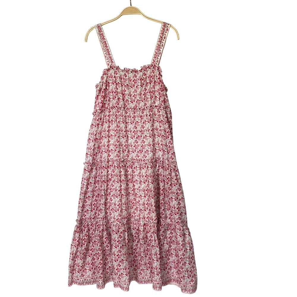 Max Studio Boho Maxi Tiered Dress Women XL‎ Red Peasant Sleeveless